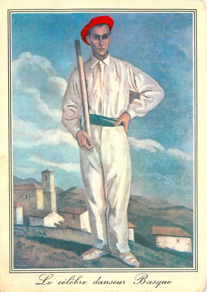 De beroemde basque danser — illustratie van Ramiro Arpue — N° 7695, Oude Basque Graveringen - Voorkant