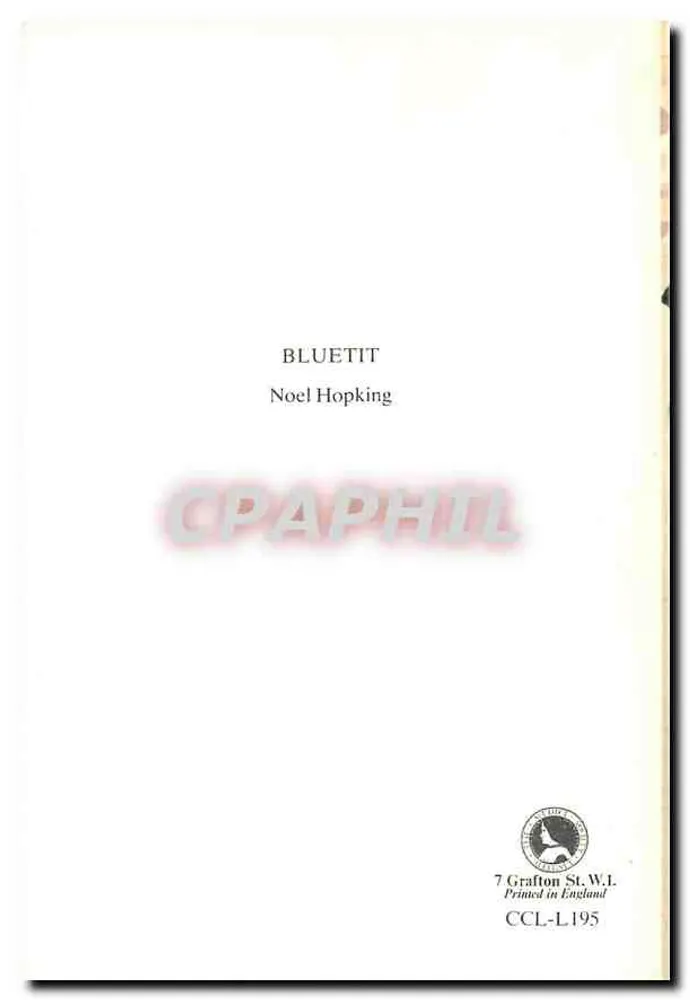 Pássaro azul — azul-celeste — edição Noel Hopking, CCL-L195 - Verso