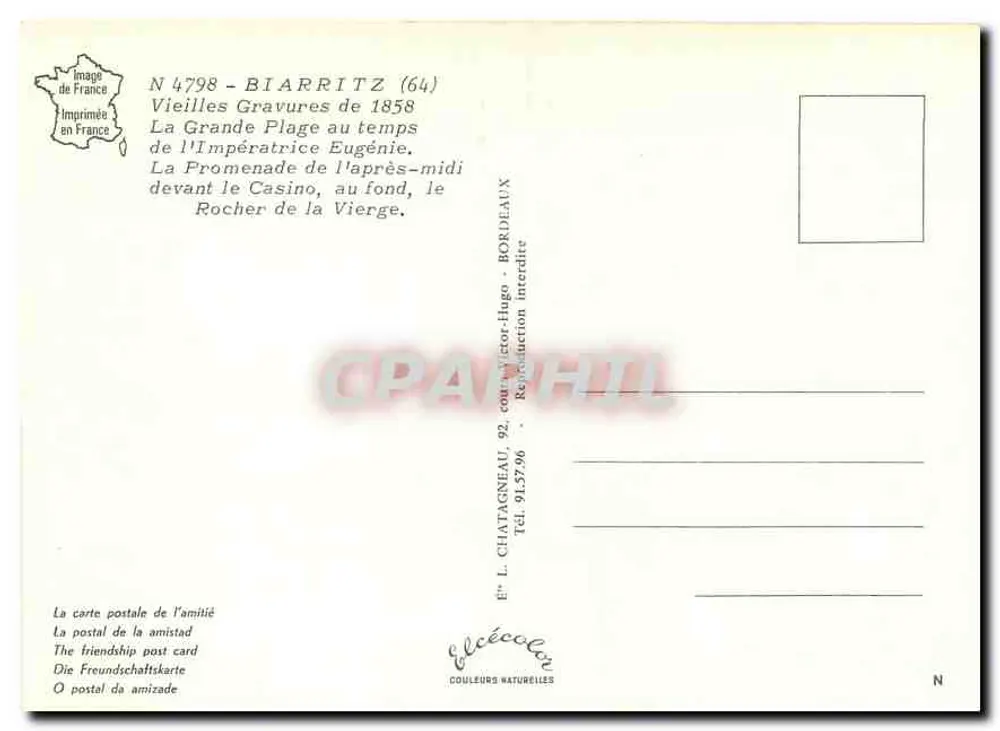 Biarritz nel 1858 — La Grande Plage all'ora della Promenade — Vecchie Incisioni di Francia - Verso