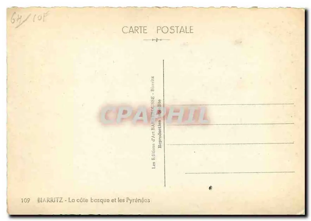Biarritz - A costa basca e as Pirineus — Les Éditions d'Art BARRITZ - Biarritz - Verso