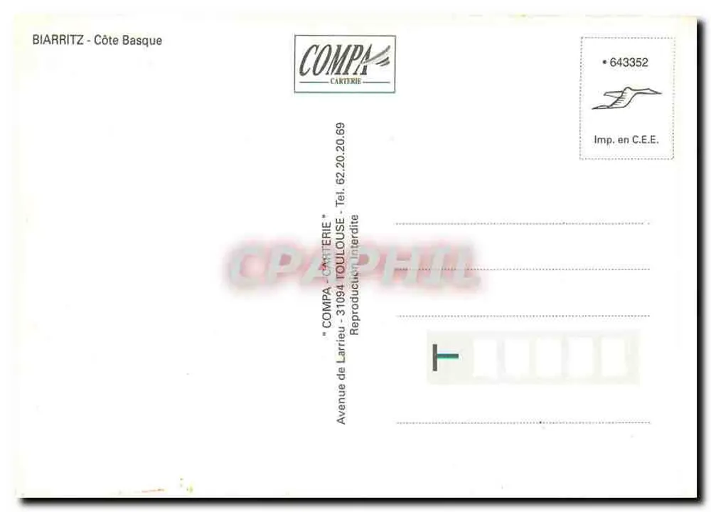 Biarritz - Costa Basca — COMPA-CARTERIE, série 643352 - Verso