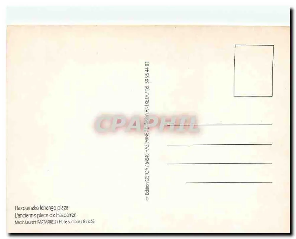 La antigua plaza de Hasparren — Hazparneko lehengo plaza — Edición Ostoá / Diffusión Antxeta - Reverso