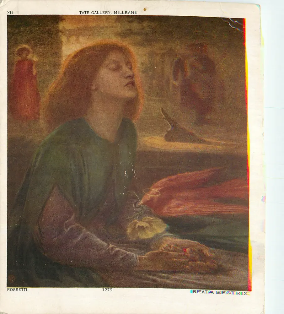 Beata Beatrix — pintura de Dante Gabriel Rossetti — Tate Gallery, Millbank, n°1279 - Frente