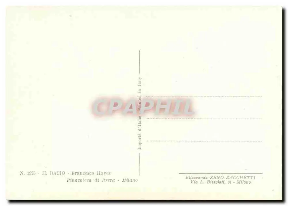 Un baiser furtif — scène intime dans un couloir — éditeur Zeno Zacchetti, n° 1995 - Verso