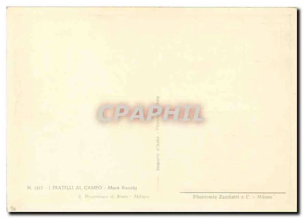 Les Fratelli al Campo — Pinacothèque de Brera — editor Eliocromia Zacchetti & C. Milão - Verso