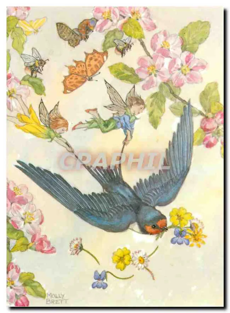 Lente — scène van feeën en merel — Molly Brett, PC 2148 - Voorkant