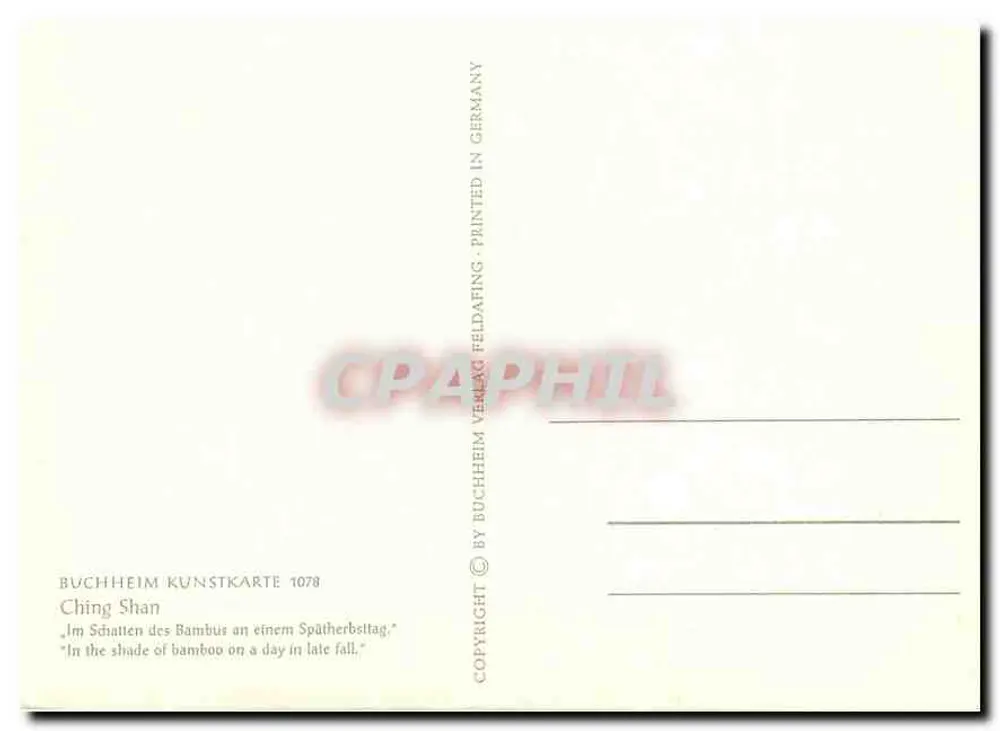 चिंग शान — शीतकालीन बांस में — BUCHHEIM KUNSTKARTE 1078 - पीछे
