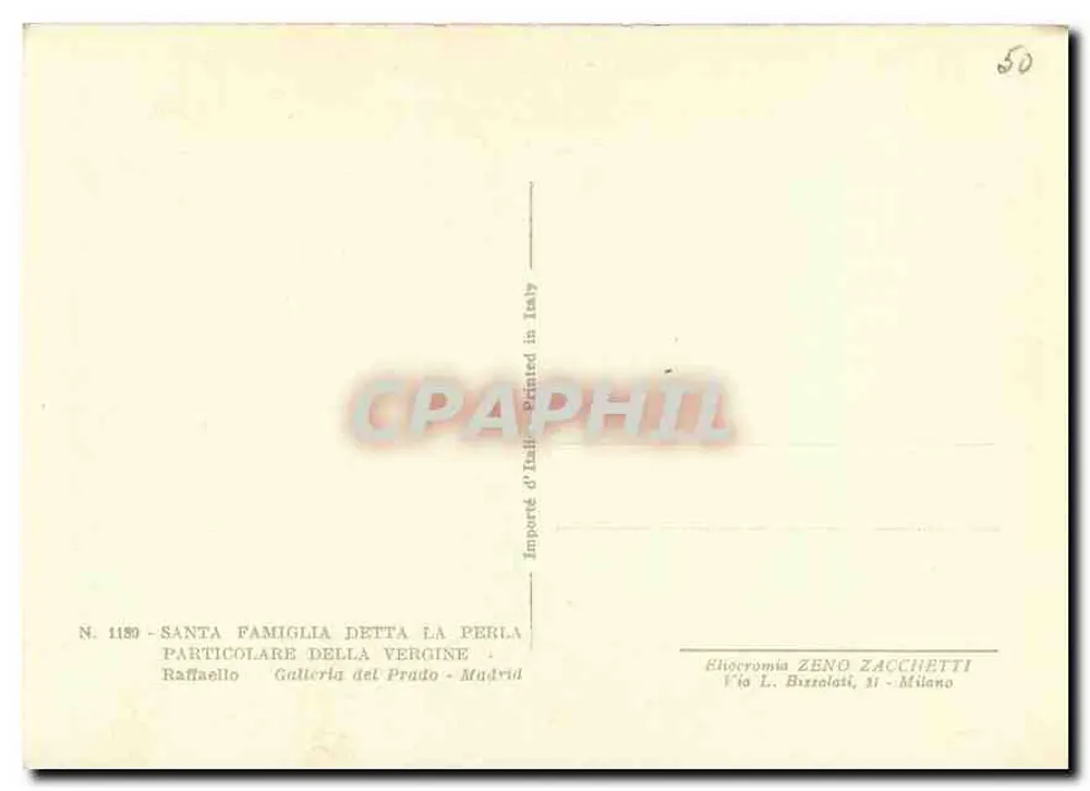 Santa Família chamada a Pérola — Detalhe da Virgem — Raffaello — Galeria do Prado - Madrid - Verso