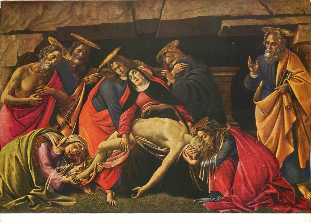 A Pietà — Lamentação sobre Cristo — Botticelli (Sandro di Mariano, Filipepi dit), 1444-1510 - Frente