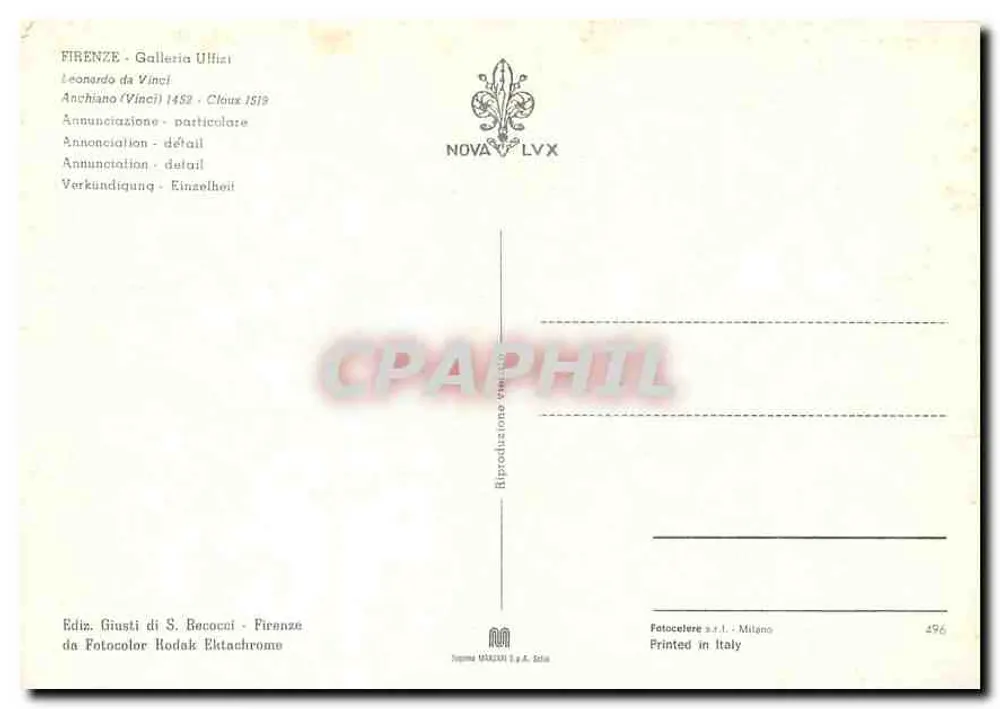 Anunciação — detalhe — Giusti di S. Becocci, n° 496 - Verso