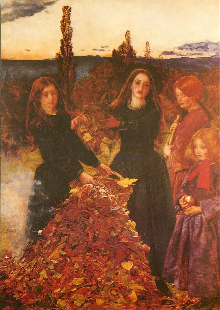 Outono — folhas — The Medici Society Ltd., Londres, P.C. 1884 - Frente
