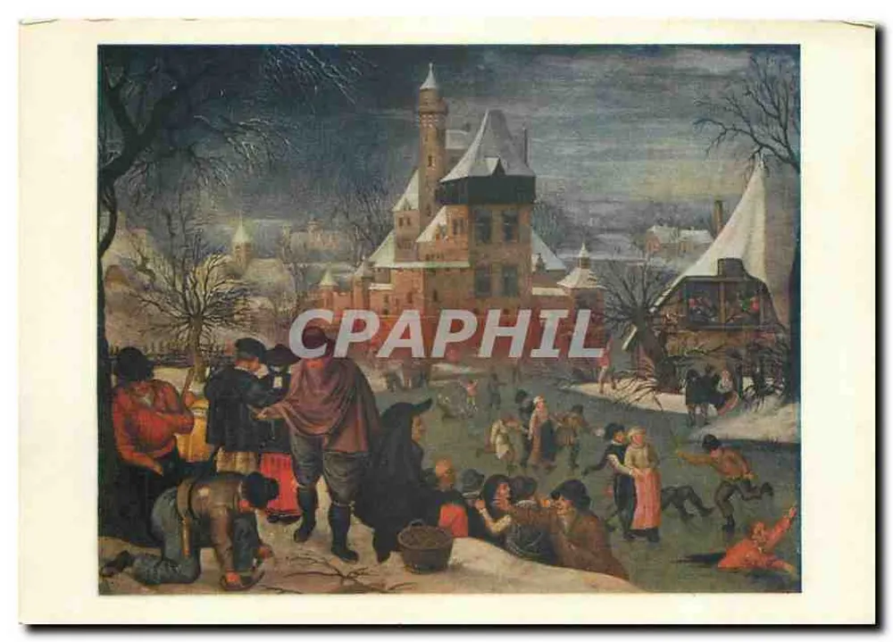 Patinadores — cena de inverno — edição Braun & Cie, n°142 - Frente
