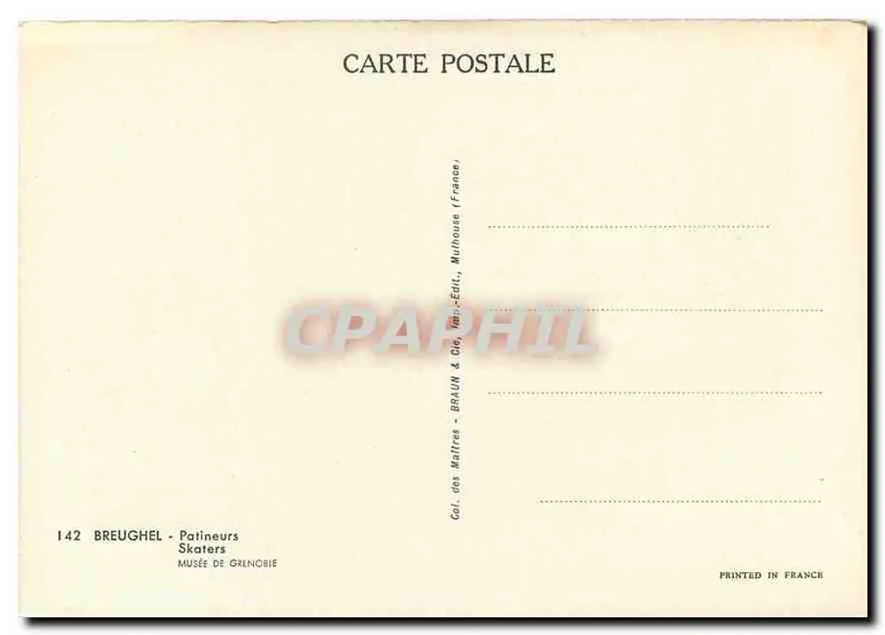 Patinadores — cena de inverno — edição Braun & Cie, n°142 - Verso