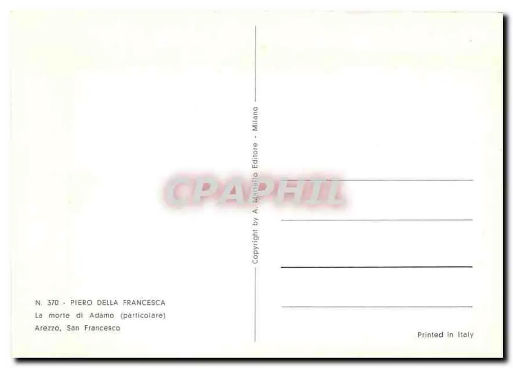 A morte de Adão (particular) — Piero della Francesca — editor A. Maldèlle, Milão - Verso