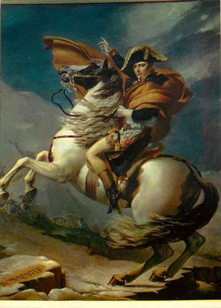 Bonaparte, der die Alpen am Grand Saint-Bernard überquert — (von L. David) — Col. Prince Napoléon, 10/9251 - Vorderseite