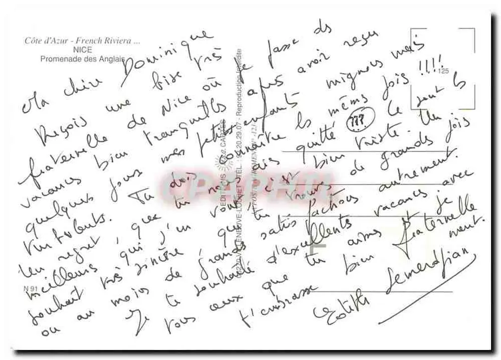 Nice — Luftaufnahme der Promenade des Anglais — Éditions Véronique - Rückseite