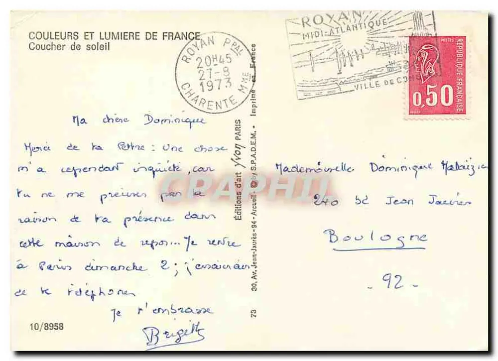 Sonnenuntergang — Royan — Éditions d'Art Yvon - Rückseite