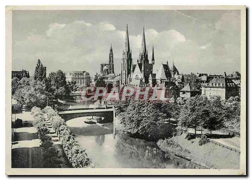 Strasbourg — Vista da Garnisonkirche e dos Münster - Frente