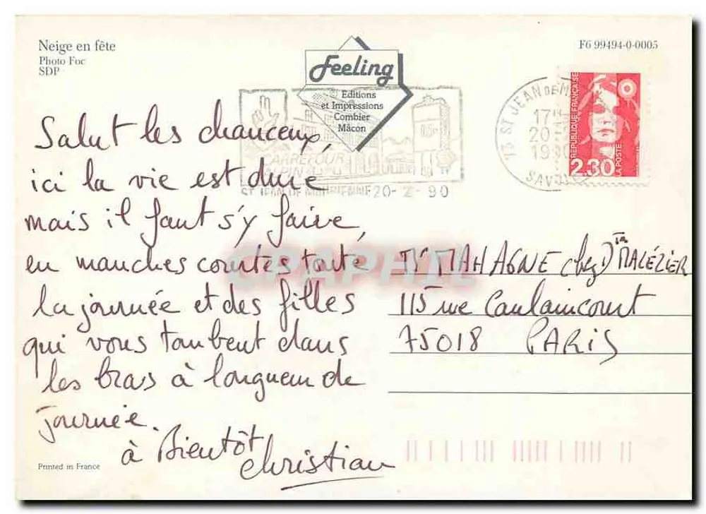Esqui com maiô — publicidade DUREST — Feeling - Verso