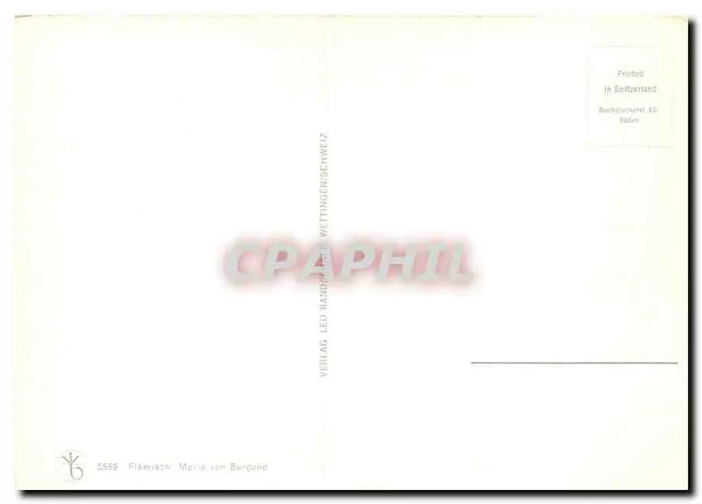 Marie de Bourgogne — portrait de profil — Verlag LED BANDSCHWETTINGEN/SCHWEIZ, n° 5559 - Verso