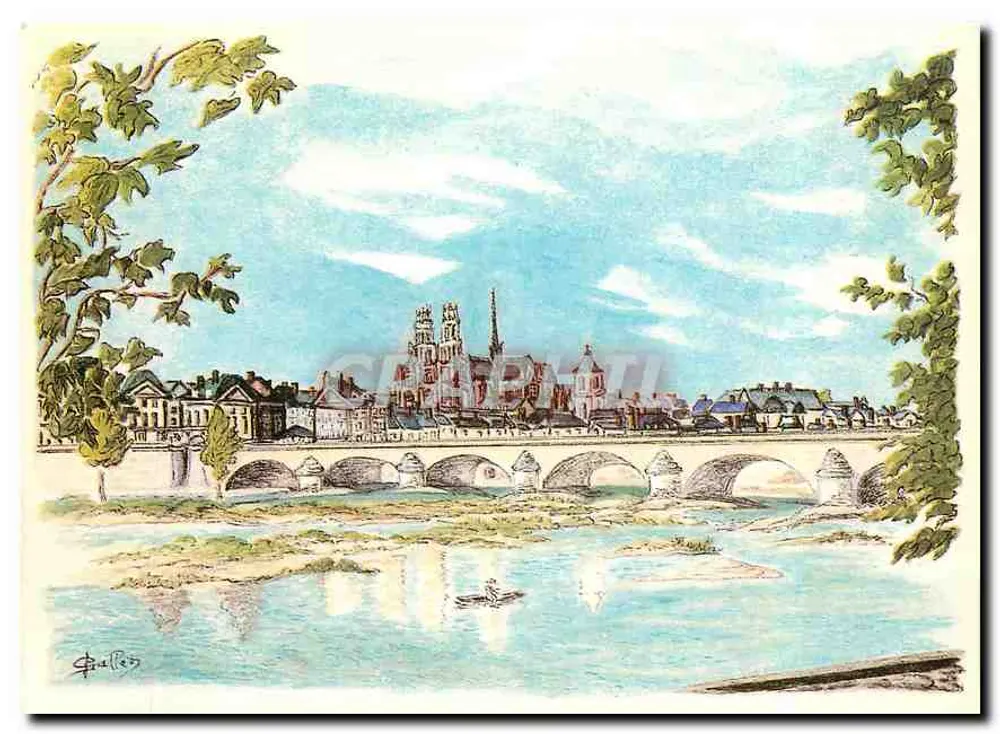 Orléans - O Loire — gouache de Jacqueline Gallet — editor Ligneau - Frente