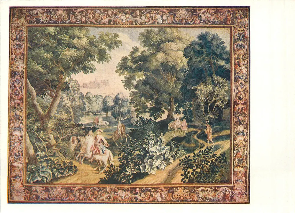 Verdura — serie « Verdura met jachtscènes » — Manufacture de Bobe, eind XVIIe- begin XVIIIe eeuw — Uitgever « Sovetskii khudozhnik », n° 485 - Voorkant