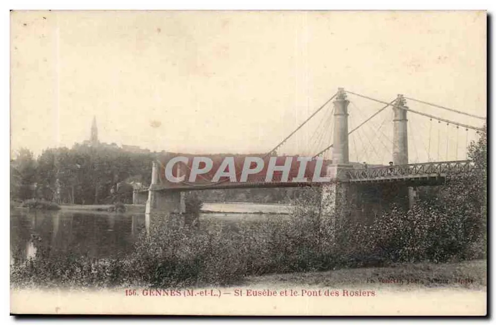Gennes (M.-et-L.) — St-Eusèbe e o Ponte dos Rosiers — Fr. Vooletier, Paris, Série 156 - Frente