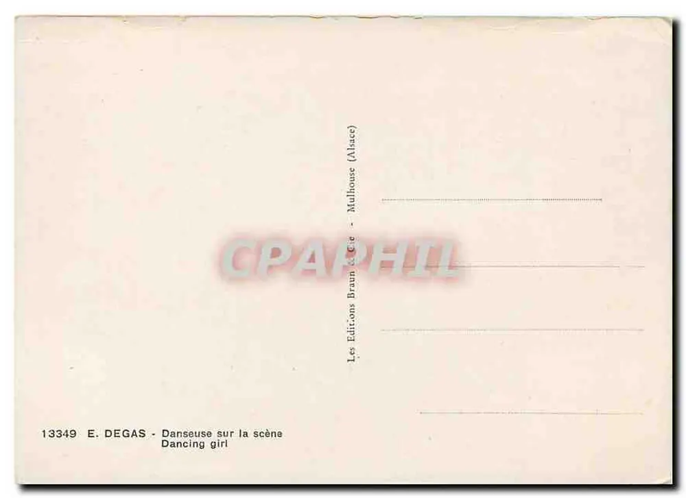 Dançarina no palco — E. Degas — Edições Braun & Cie, Mulhouse (Alsace) - Verso