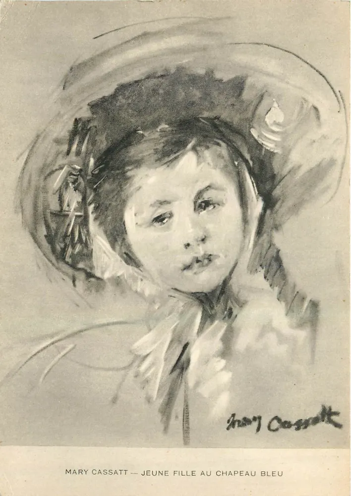 Mary Cassatt — Mädchen mit blauem Hut — Comité National de l'Enfance, Paris - Vorderseite