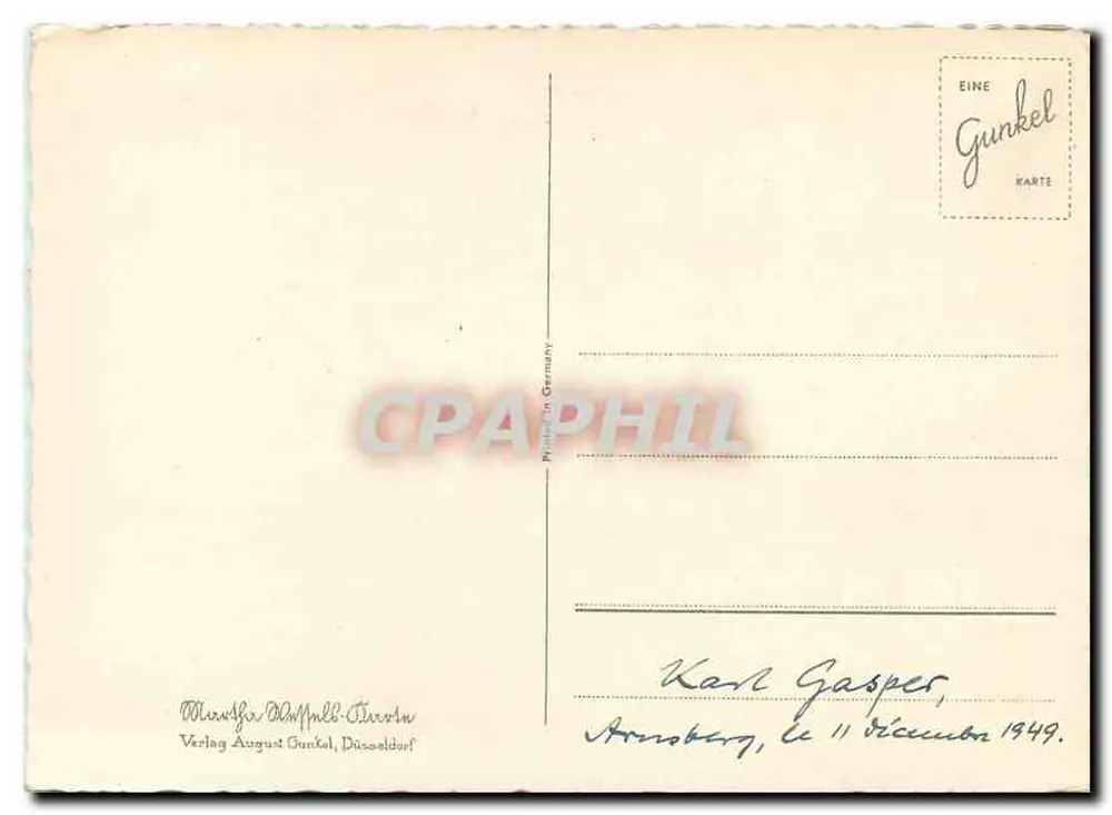 Crianças diante de uma janela — Natal — Verlag August Gunkel, Düsseldorf - Verso