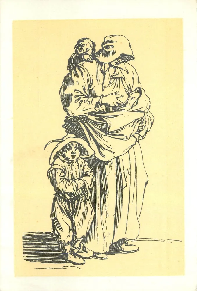 Família com recém-nascido — Extraído da série dos Mendigos de Callot — editor não visível - Frente