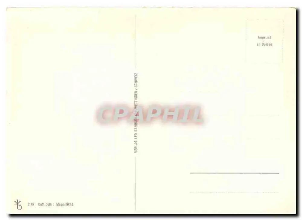 Madona — Botticelli — Magnificat, série 5179, editor Verlag Led Bando, Wettinigen - Verso