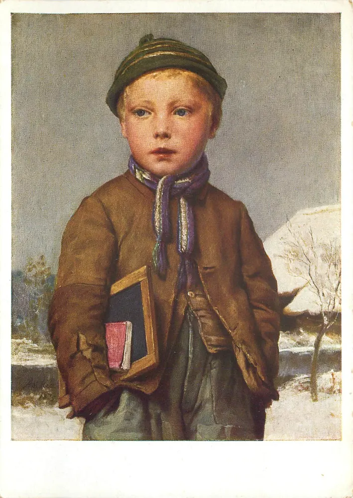 Child at school — winter — Albert Anker, No. 1505 - Front