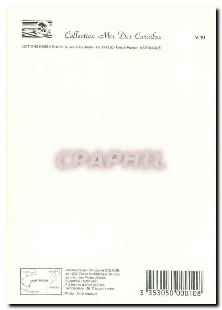 Mulher em traje tradicional — Martinique — Éditions Case Arhum - Verso
