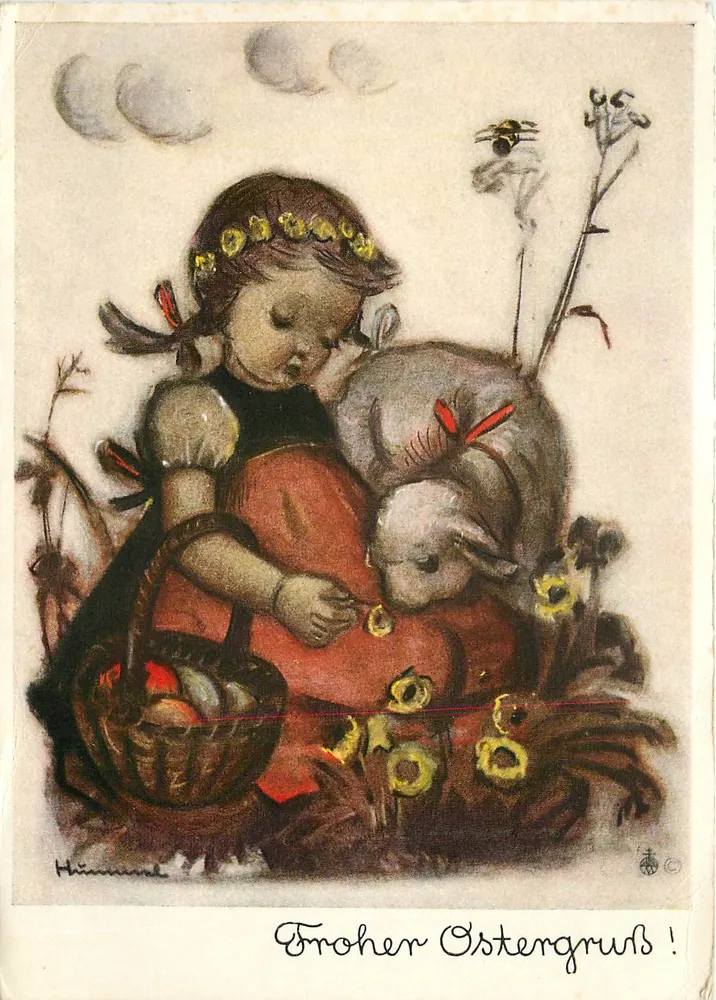 Froher Ostergruß! — Hummel, n° 5326 — Verlag Josef Müller, München - Frente