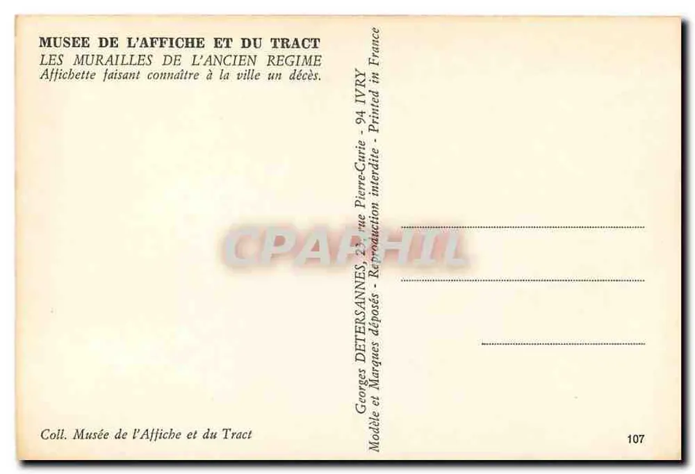 Doodsbanner van Anne-Thérèse Berthelin — uitgever Georges Detersannes, n° 107 - Achterkant