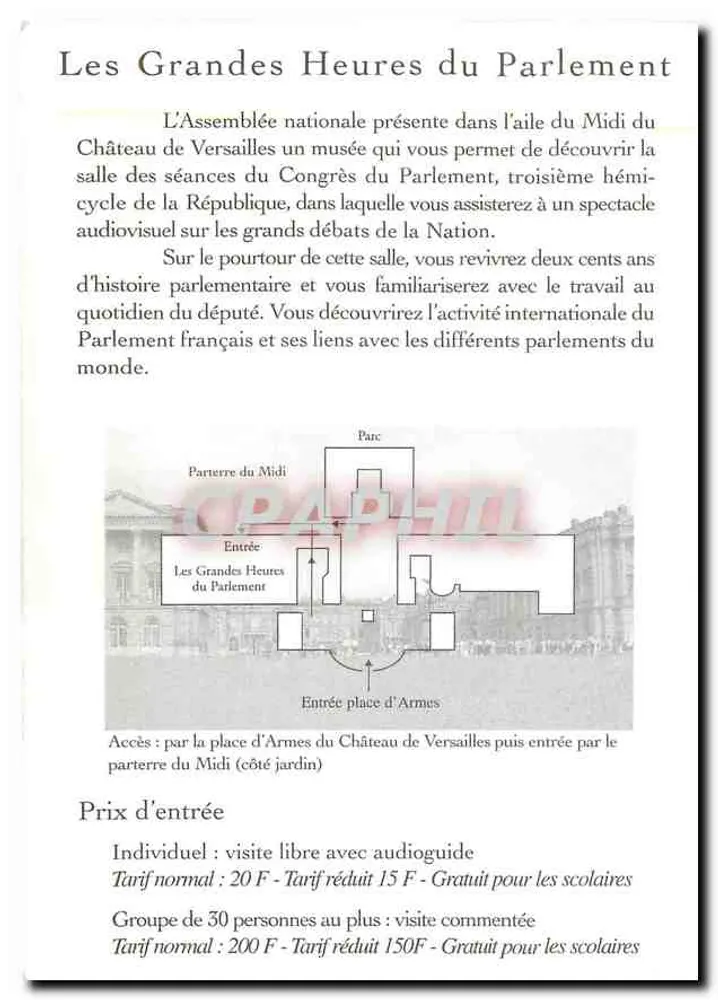 Les Grandes Heures du Parlement — Museum in Versailles — Nationalversammlung - Rückseite