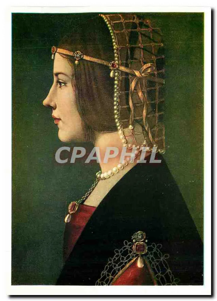 Béatrice d'Este — Portrait de profil — Verlag Leo Bandschand, Wettitingen/Schweiz, n° 5414 - Recto