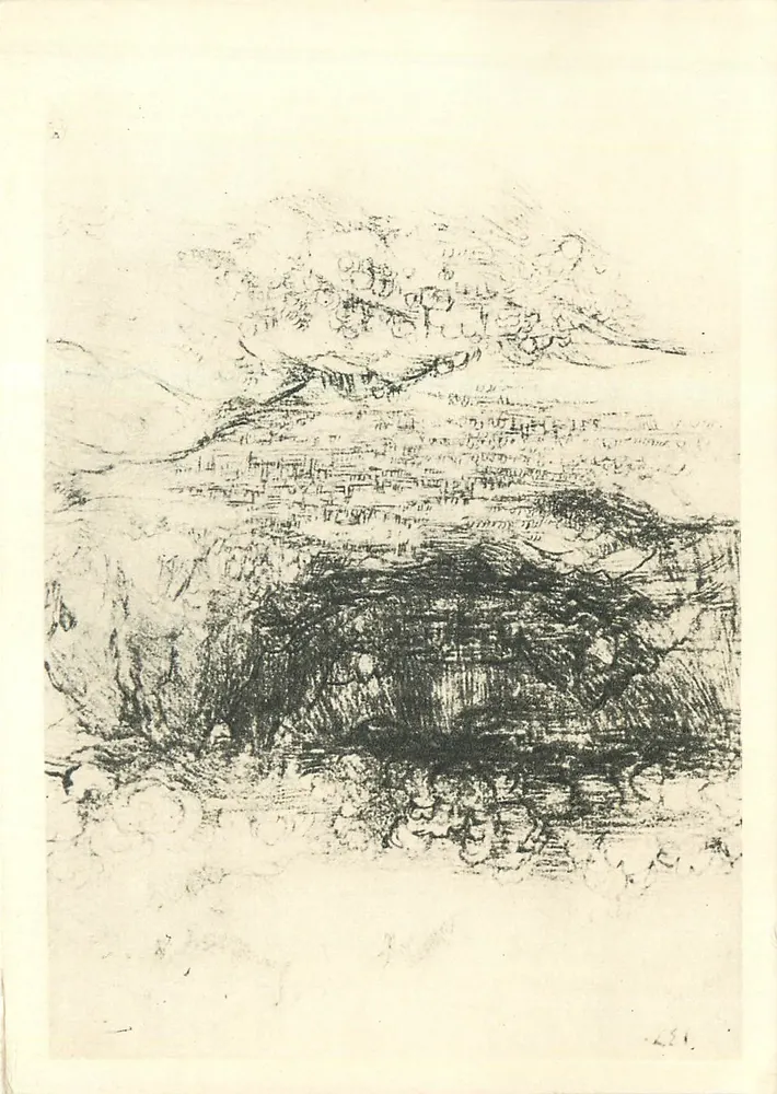 Grozà alle Alpi — disegno di Leonardo da Vinci (1452-1519) — Izogiz, Mosca - Recto