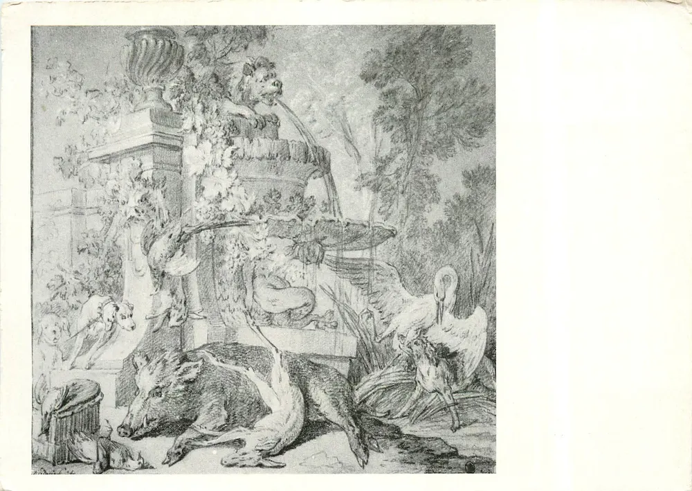 Fontein in het park — Jean-Baptiste Audry (1686-1755) — Uitgever: Uitgever van het Hermitage Museum - Voorkant