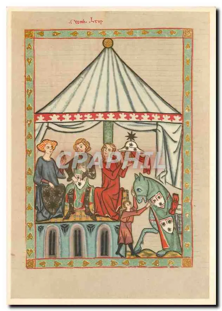 Cena medieval — ilustração de manuscrito — Woldemar Klein Verlag, Baden-Baden - Frente