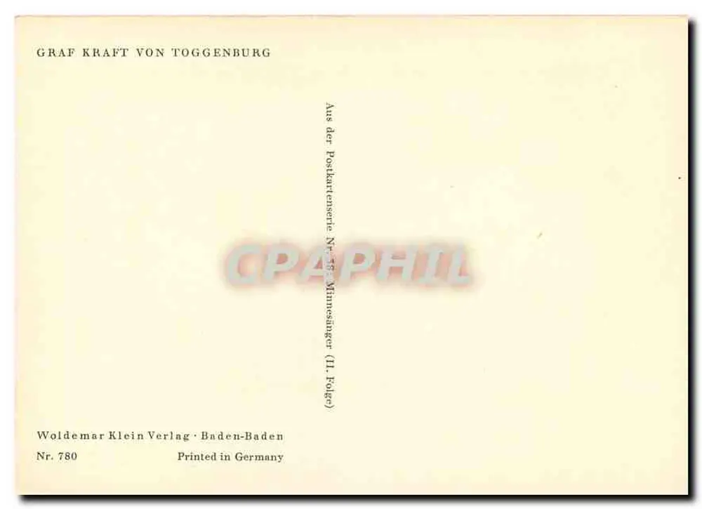 Graue Kraft von Toggenburg — coronation scene — Woldemar Klein Verlag, Baden-Baden - Back