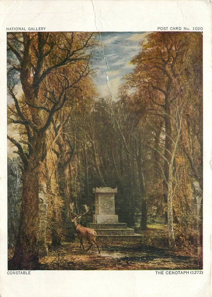O Cenotáfio — Constable — National Gallery, Post Card No. 1020 - Frente