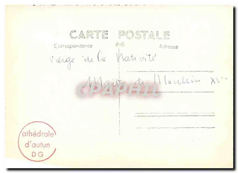 Virgem da Natividade — Mestre de Autun XVᵉ — Catedral de Autun - Verso