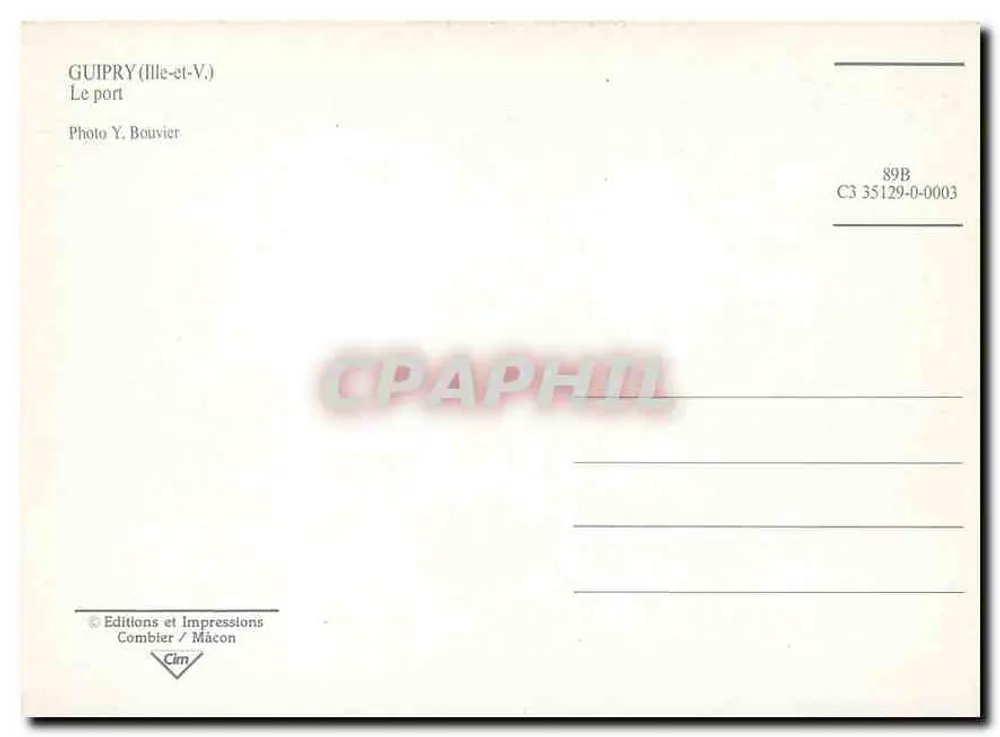 Guipry (Ille-et-Vilaine) — O porto — Edições e Impressões Combier / Mâcon, n° C3 35129-0-0003 - Verso