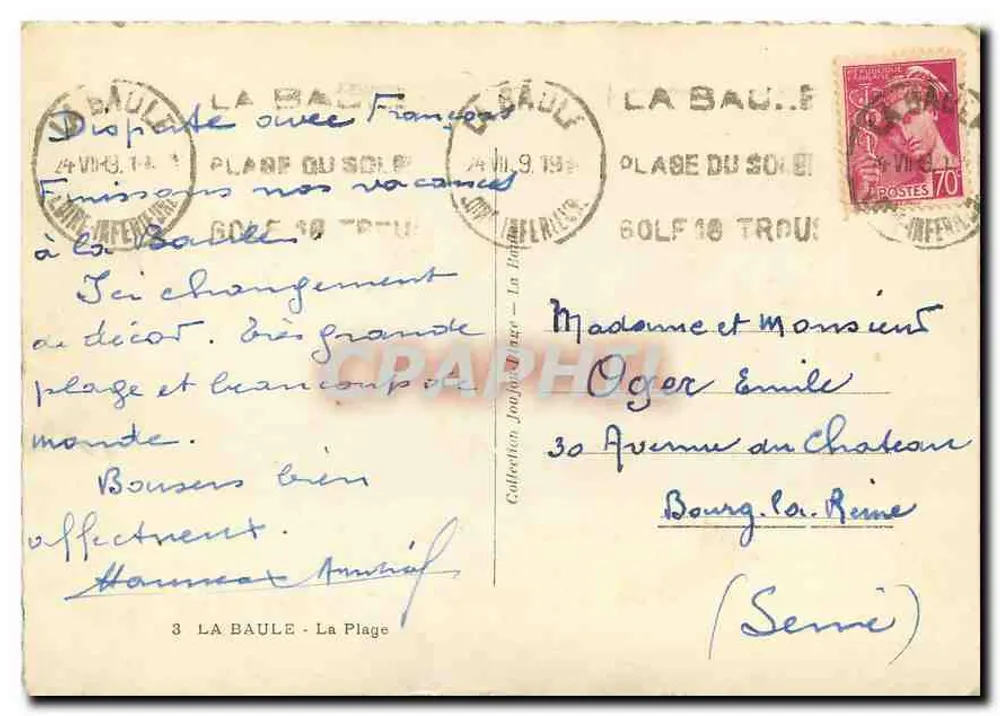 La Baule — Praia do Sol — Editor La Baule, n°3 - Verso