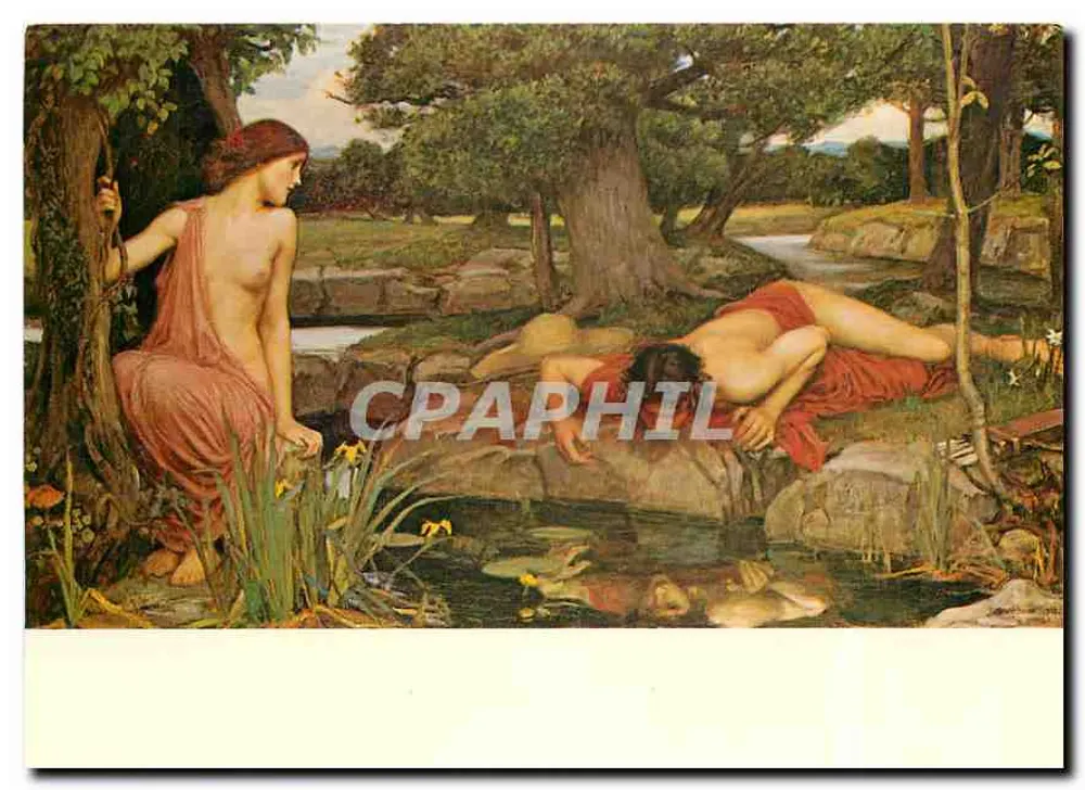 Echo e Narciso — reprodução de uma pintura — Walker Art Gallery, Liverpool - Frente