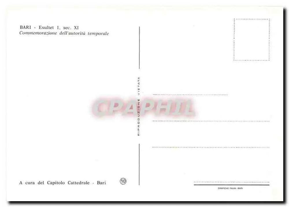 Bari - Exultet, 1. Jahrhundert XI — Gedenken der temporalen Autorität — A cura del Capitolo Cattedrale - Bari, n°10 - Rückseite