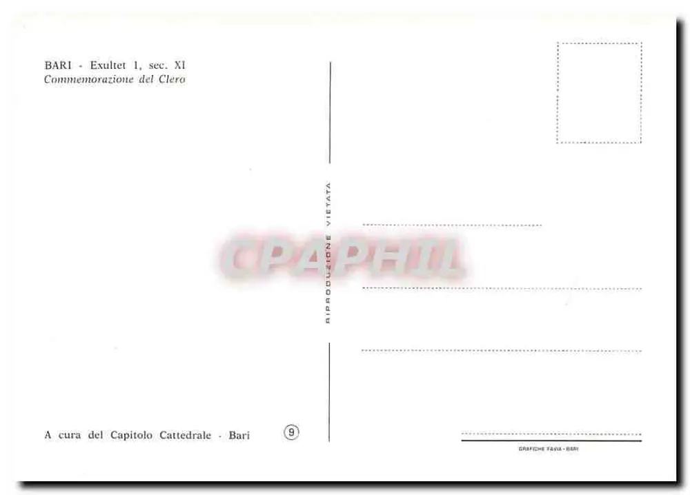 Bari - Exultet, primo secolo XI — Commemorazione del Clero — Editore: Grapfiche Favia - Bari, n°9 - Verso