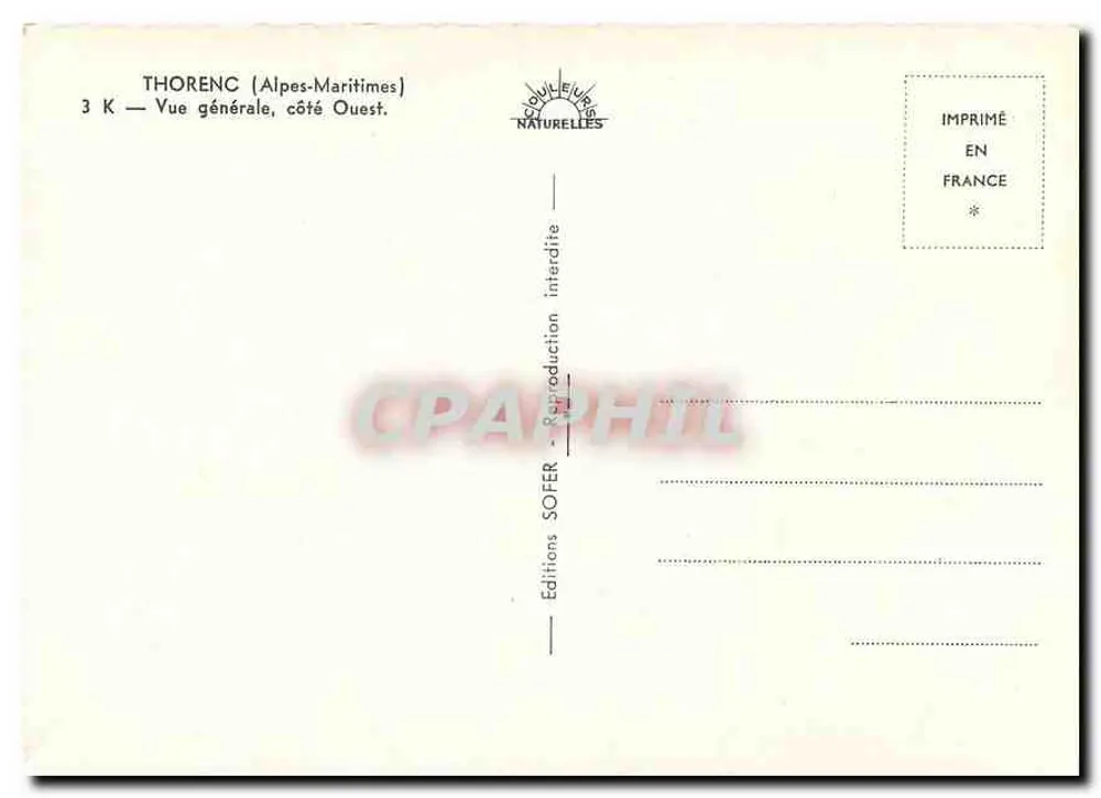 Thorenc (Alpi Marittime) — Vista generale, lato Ovest — Edizioni SOFER - Verso